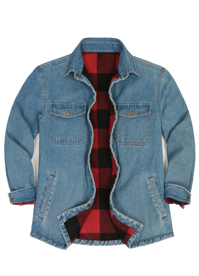 Women's Classic Fleece Lined Denim Shirt Jacket