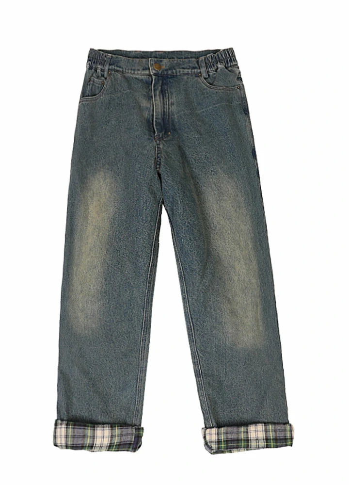 Kids Flannel Lined Flannel Lined Jeans,Straight Leg