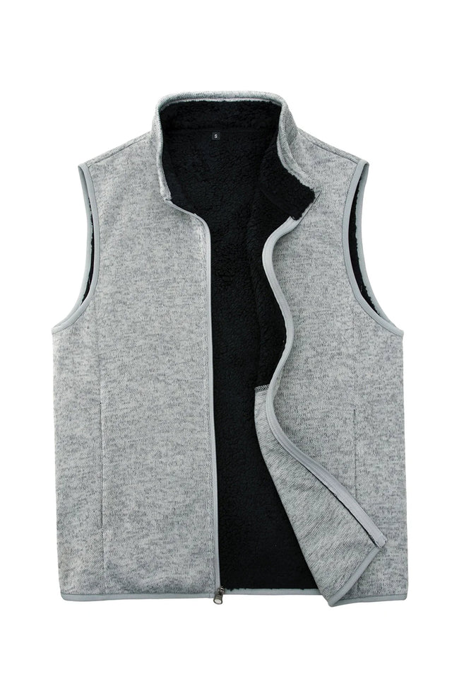 Front view of ash men's sweater fleece vest