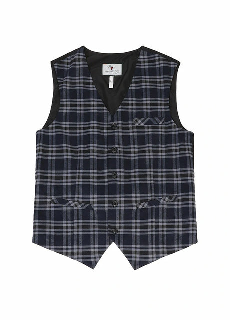 Front view of men's navy dressy suit vest