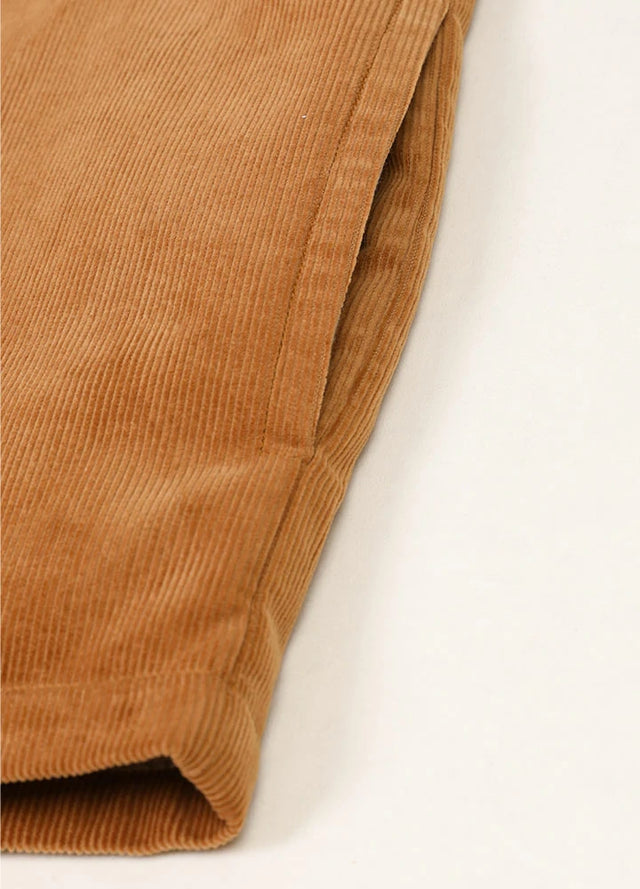 Close-up of men's orange shirt jacket with inner pocket