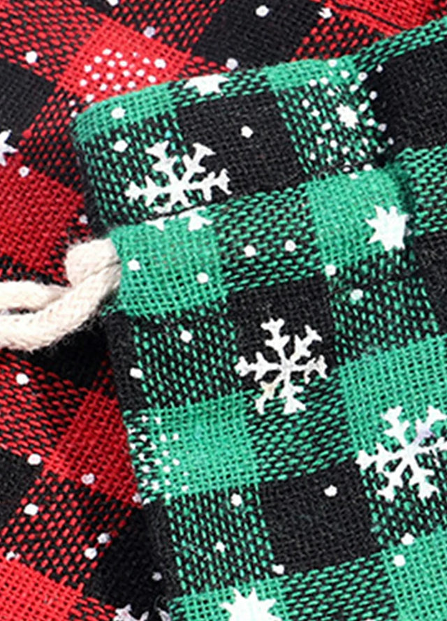 8 Pieces Plaid Cotton Candy Bag