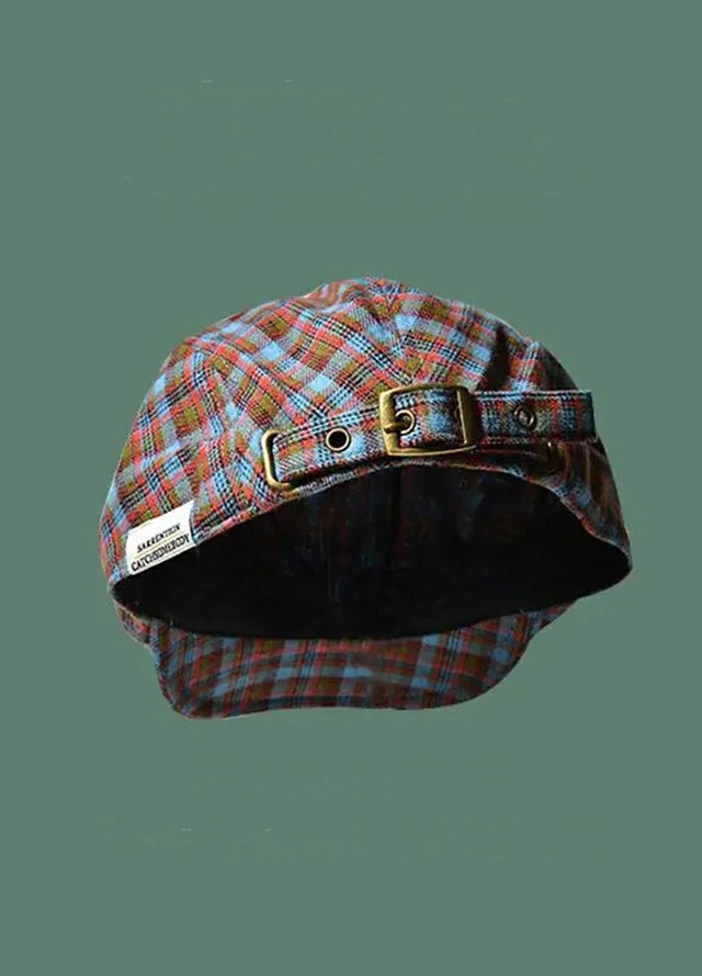 Women's Vintage Plaid Flat Cap
