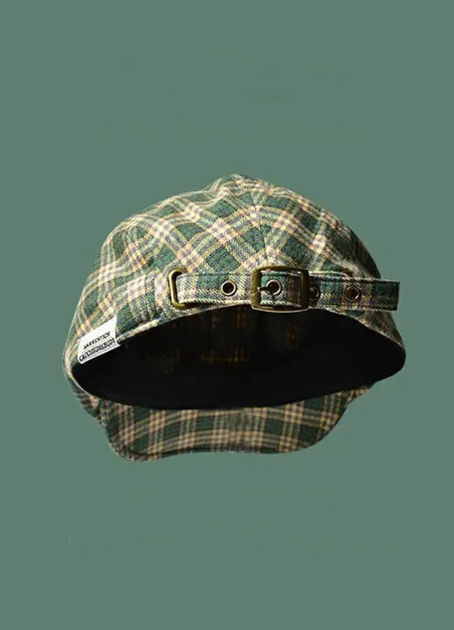 Women's Vintage Plaid Flat Cap