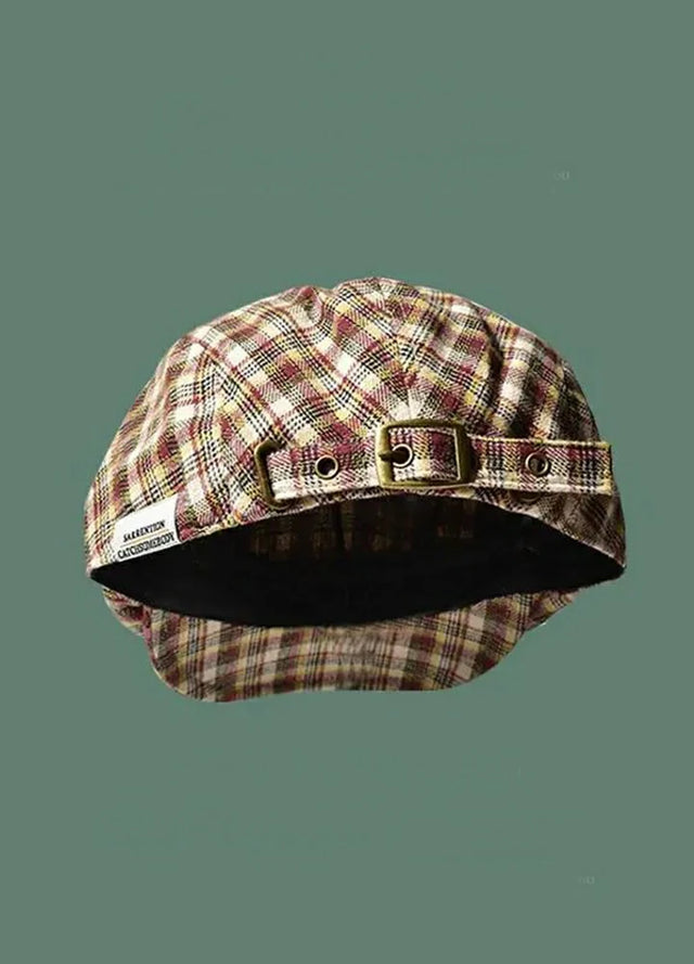Women's Vintage Plaid Flat Cap