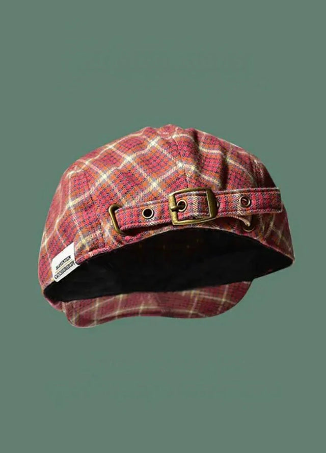 Women's Vintage Plaid Flat Cap