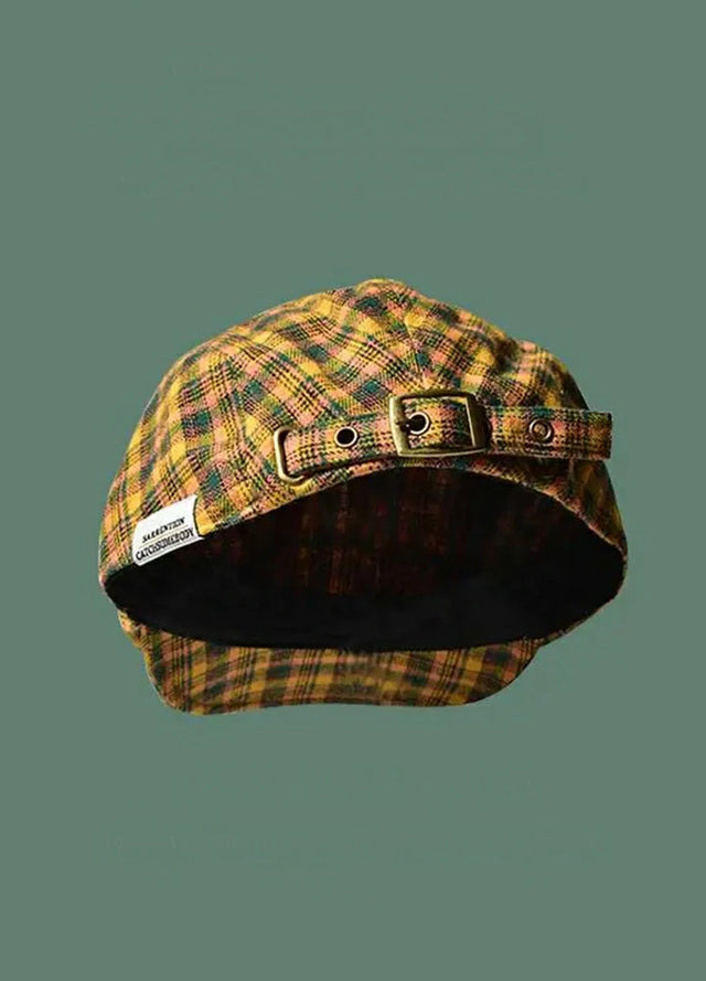 Women's Vintage Plaid Flat Cap
