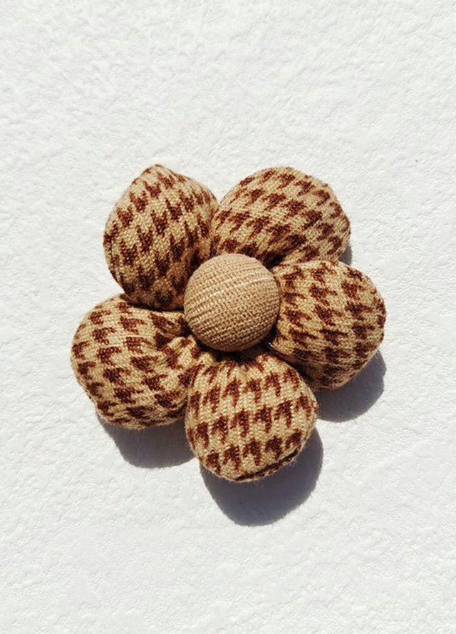 Flower Houndstooth Brooch Pin