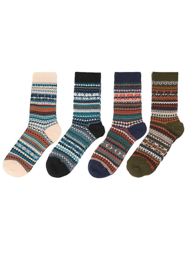 Men's Nordic Fair Isle Double-Knit Crew Socks - Combo Set
