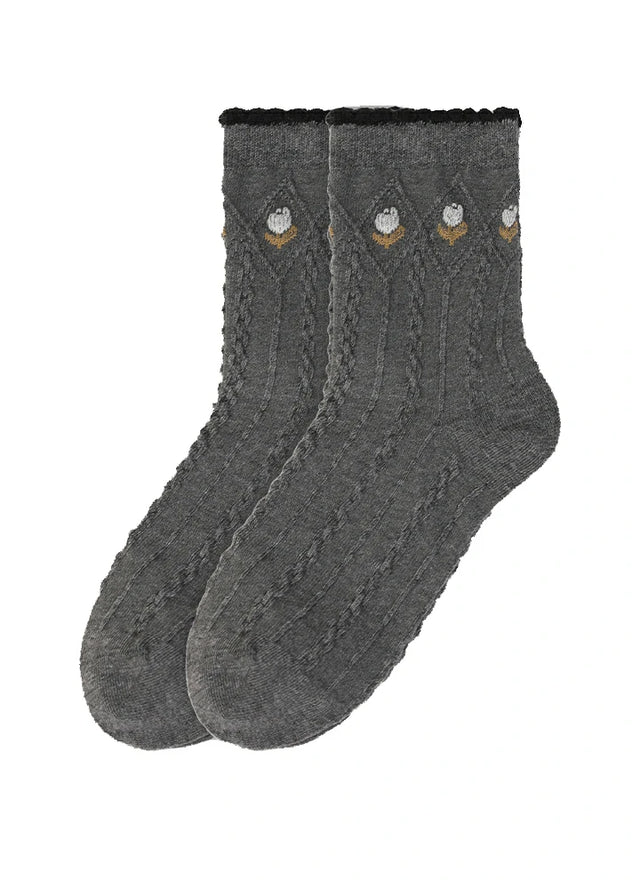 Women's Garden Poetic Embroidery Cotton Socks - Combo Set
