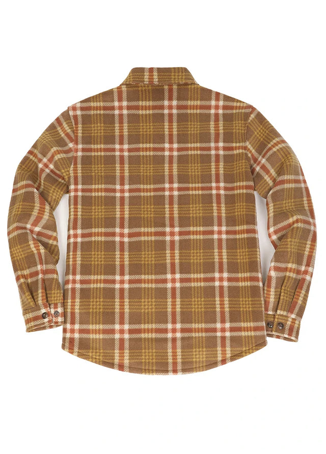 Men's Fleece Lined Plaid Shirt Jacket, Button Down