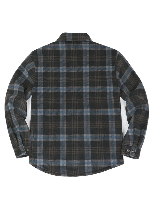 Men's Fleece Lined Plaid Shirt Jacket, Button Down