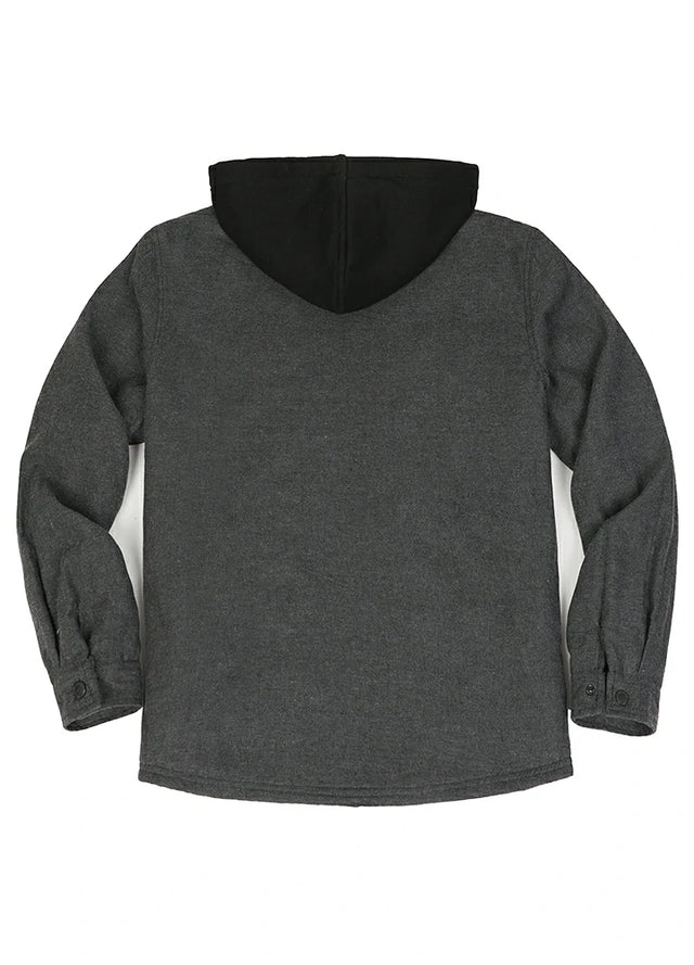 Men's Sherpa Lined Warm Flannel Plaid Hoodie Jacket