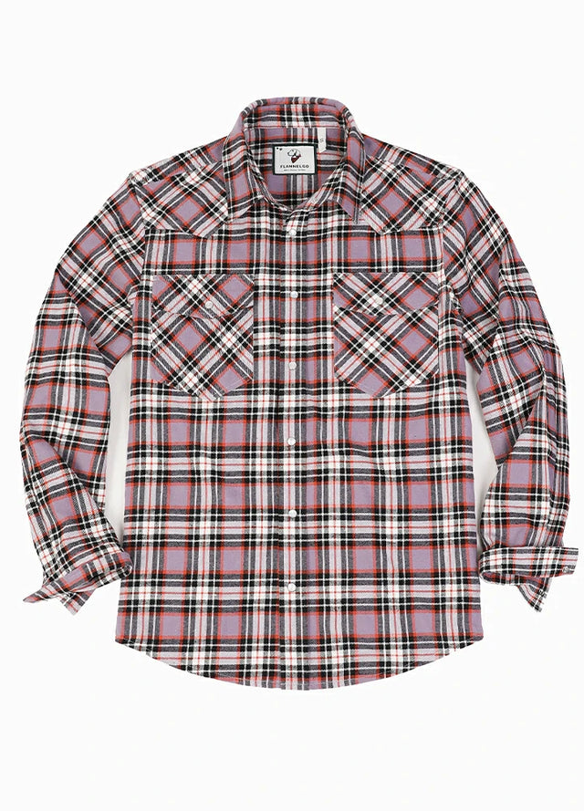 Men's Plaid Long Sleeve Western Shirt, Pearl Snap