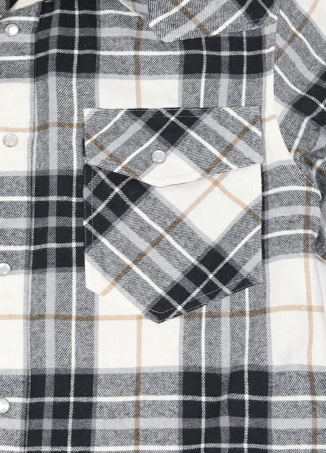 Men's Plaid Long Sleeve Western Shirt, Pearl Snap