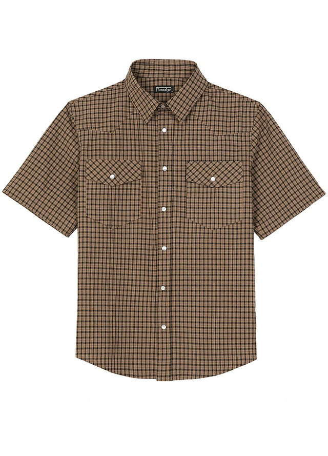 Men's Snap button Short-Sleeve Western shirt