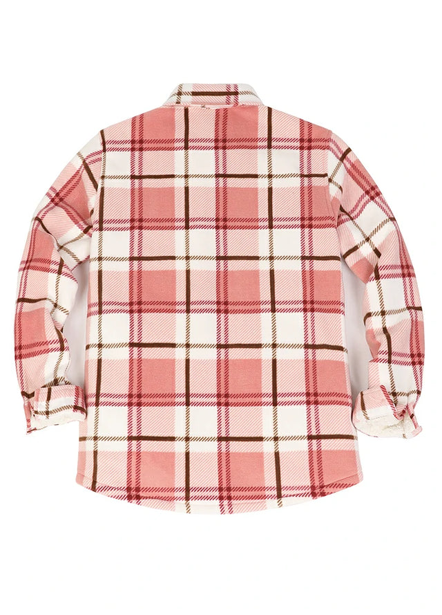 Women's Sherpa Lined Throughout Button Up Plaid Jacket