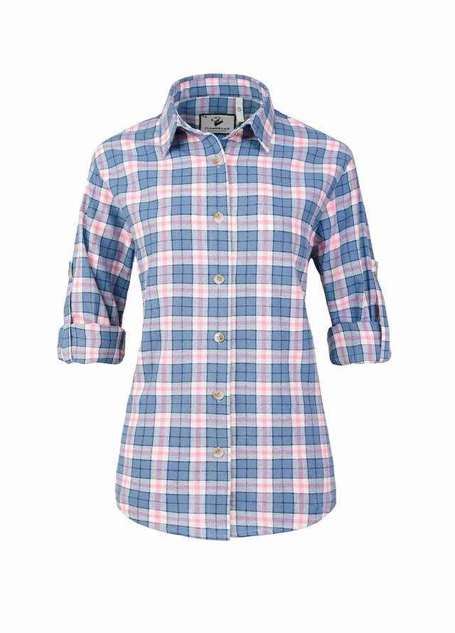 Women's Soft Flannel Shirt, Roll Up Sleeve