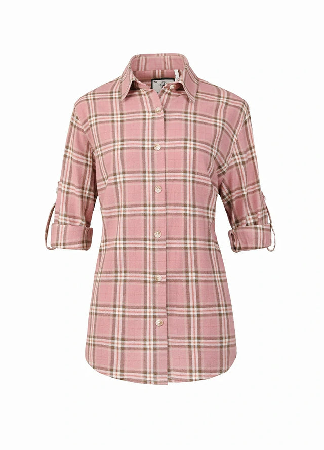 Women's Soft Flannel Shirt, Roll Up Sleeve