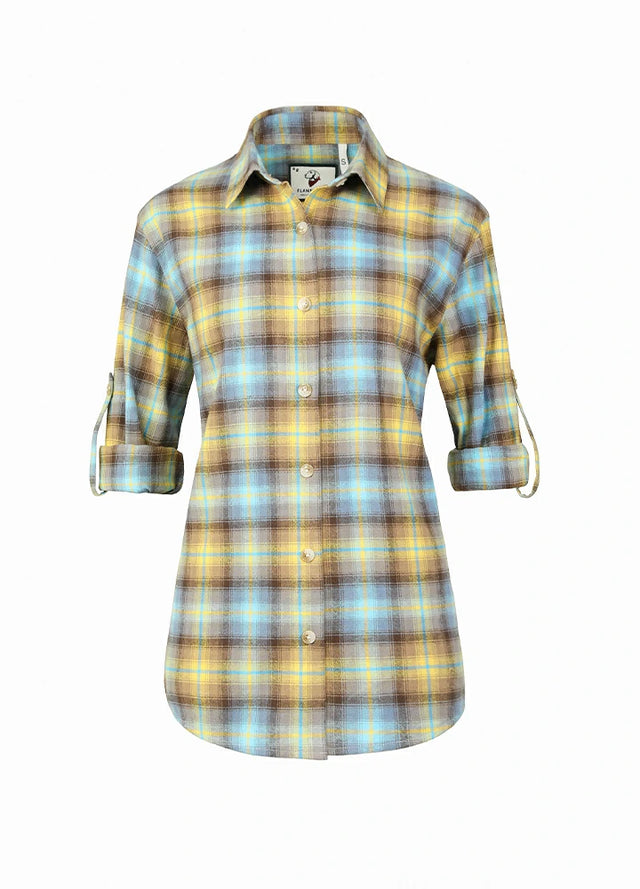 Women's Soft Flannel Shirt, Roll Up Sleeve