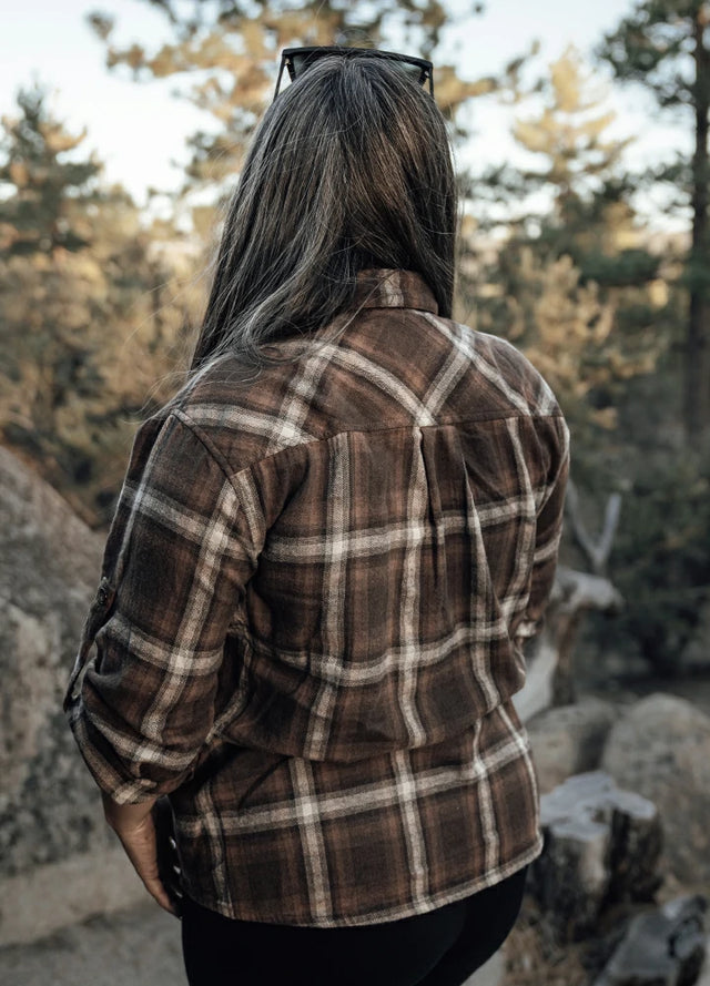 Women's Soft Flannel Shirt, Roll Up Sleeve