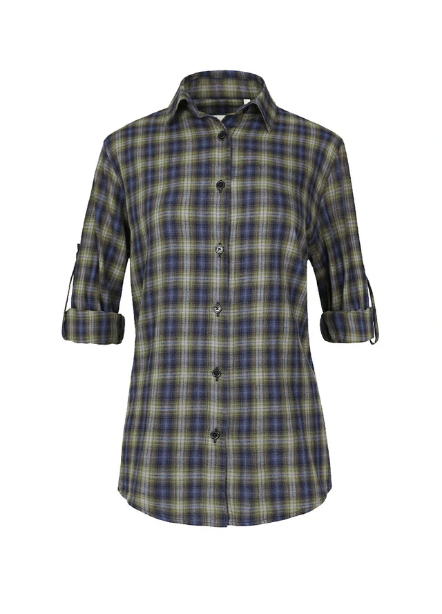 Women's Soft Flannel Shirt, Roll Up Sleeve