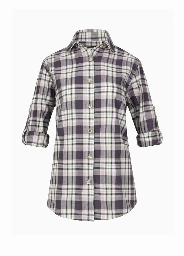 Women's Soft Flannel Shirt, Roll Up Sleeve