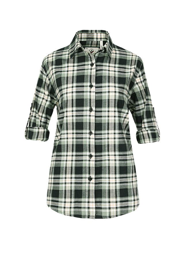 Women's Soft Flannel Shirt, Roll Up Sleeve