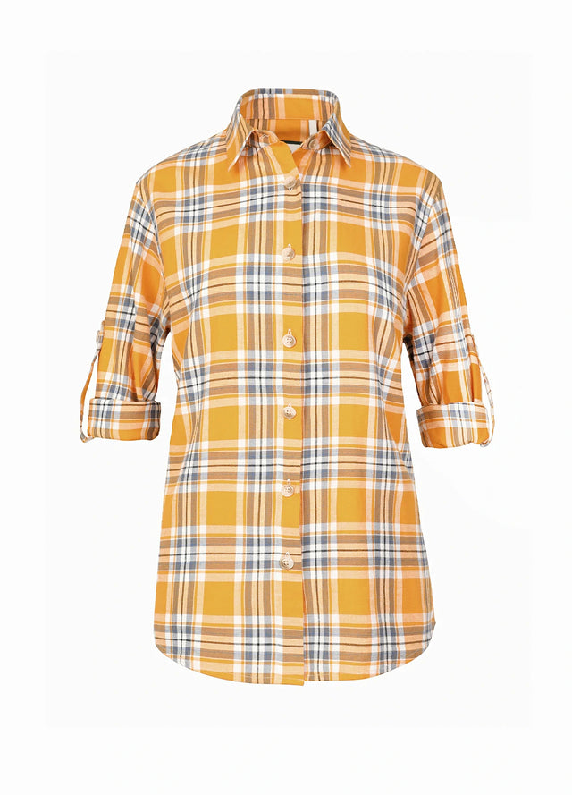 Women's Soft Flannel Shirt, Roll Up Sleeve