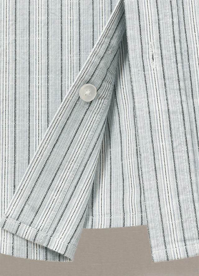 Men's Breathable Fine Stripe Short Sleeve Shirt