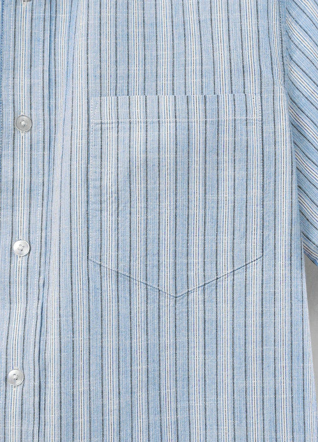 Men's Breathable Fine Stripe Short Sleeve Shirt