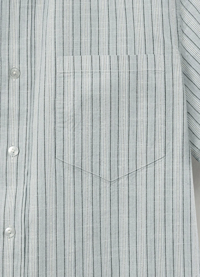 Men's Breathable Fine Stripe Short Sleeve Shirt