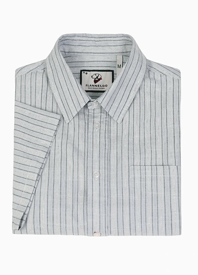 Men's Breathable Fine Stripe Short Sleeve Shirt