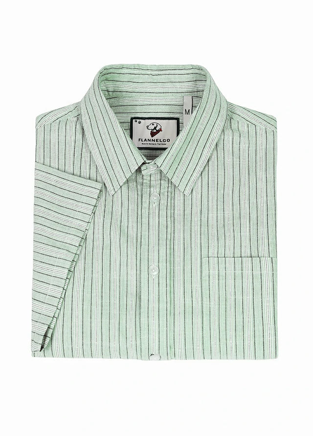 Men's Breathable Fine Stripe Short Sleeve Shirt