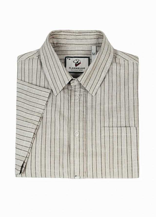 Men's Breathable Fine Stripe Short Sleeve Shirt