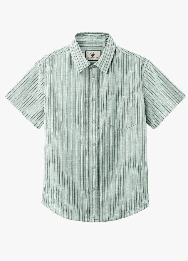 Men's Breathable Fine Stripe Short Sleeve Shirt