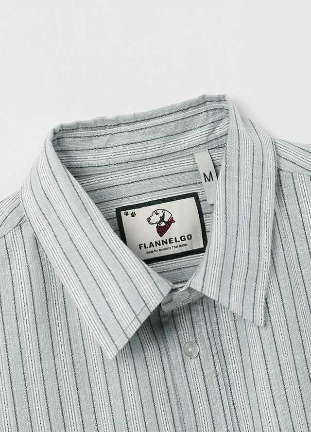 Men's Breathable Fine Stripe Short Sleeve Shirt