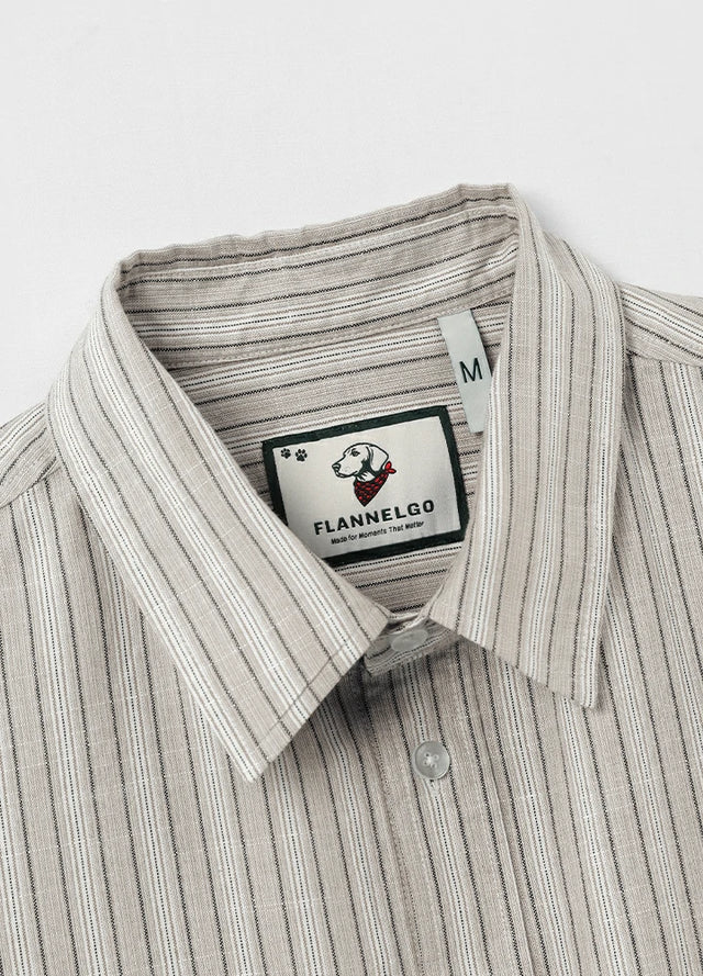 Men's Breathable Fine Stripe Short Sleeve Shirt