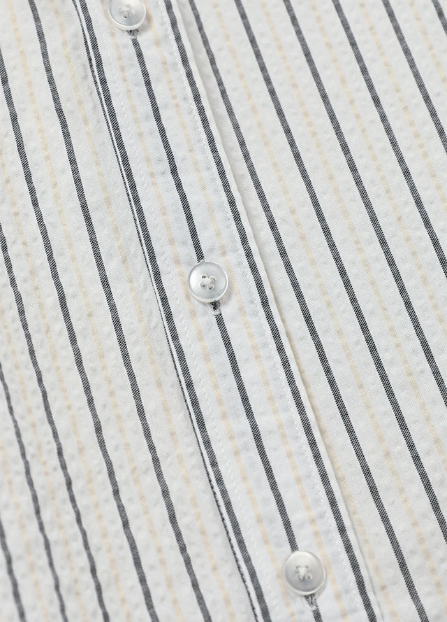 Men's Stripe Seersucker Short Sleeve Shirt