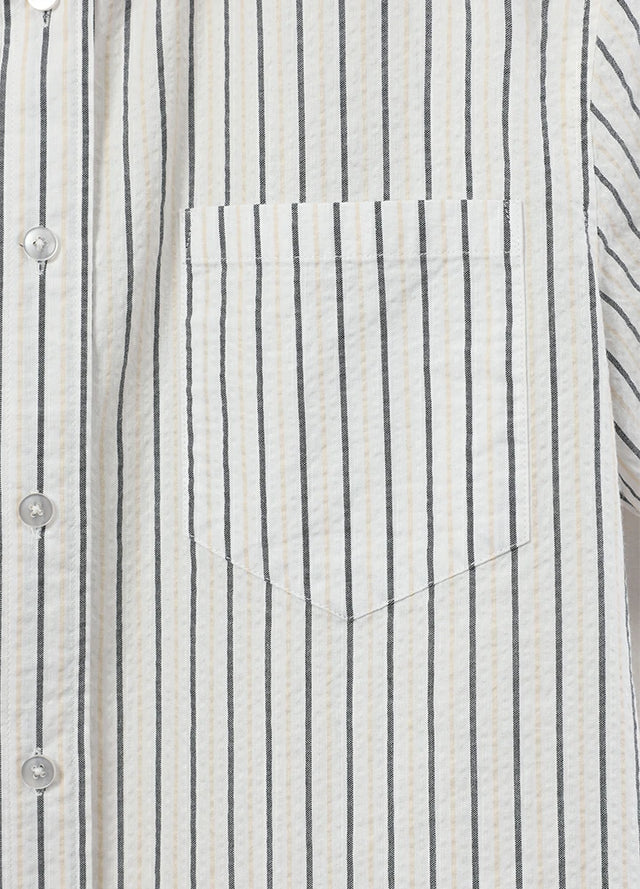 Men's Stripe Seersucker Short Sleeve Shirt