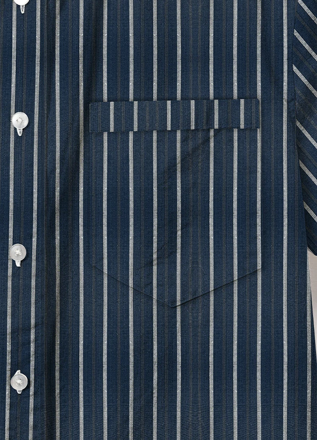 Men's Stripe Seersucker Short Sleeve Shirt