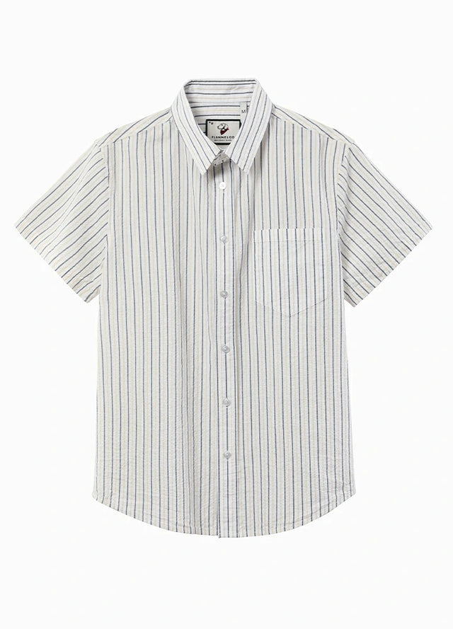 Men's Stripe Seersucker Short Sleeve Shirt