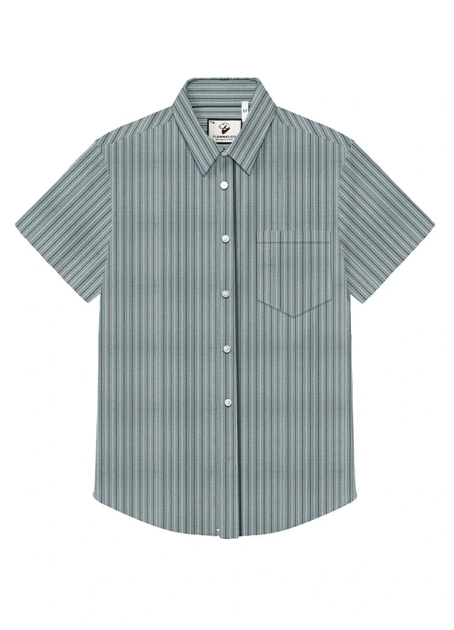 Men's Stripe Seersucker Short Sleeve Shirt