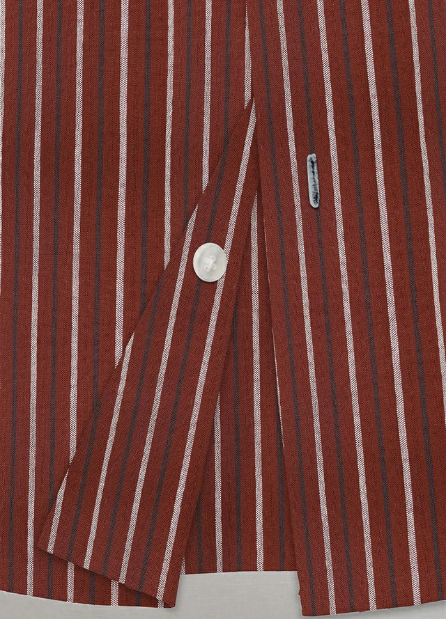 Men's Stripe Seersucker Short Sleeve Shirt