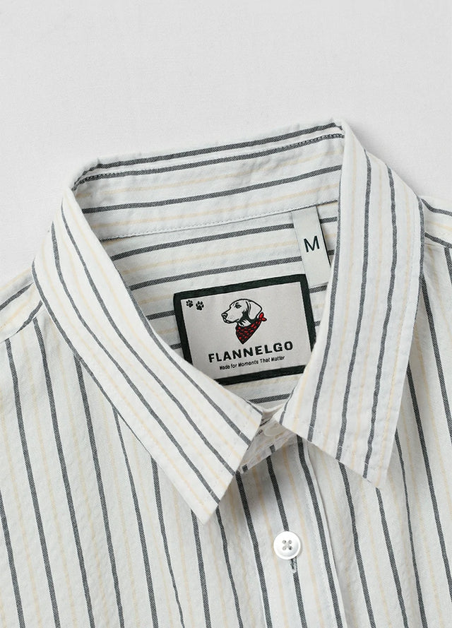 Men's Stripe Seersucker Short Sleeve Shirt