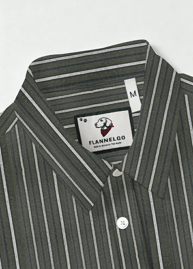 Men's Stripe Seersucker Short Sleeve Shirt