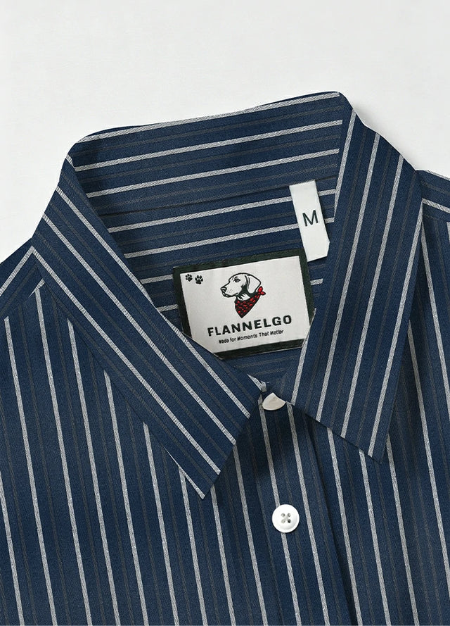 Men's Stripe Seersucker Short Sleeve Shirt