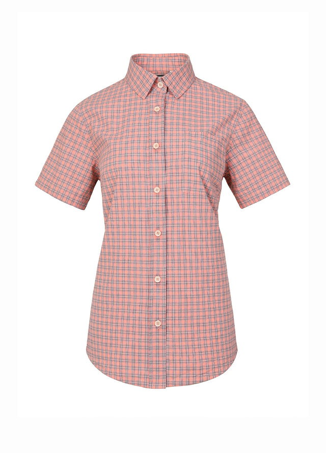 Women's Short-Sleeve Plaid Shirt