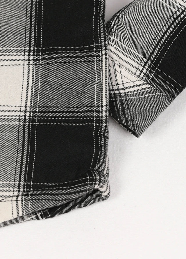 Kids Hooded Flannel Shirt Jacket With Quilted Lined