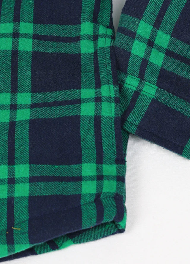 Green Navy flannel jacket with side pockets detail